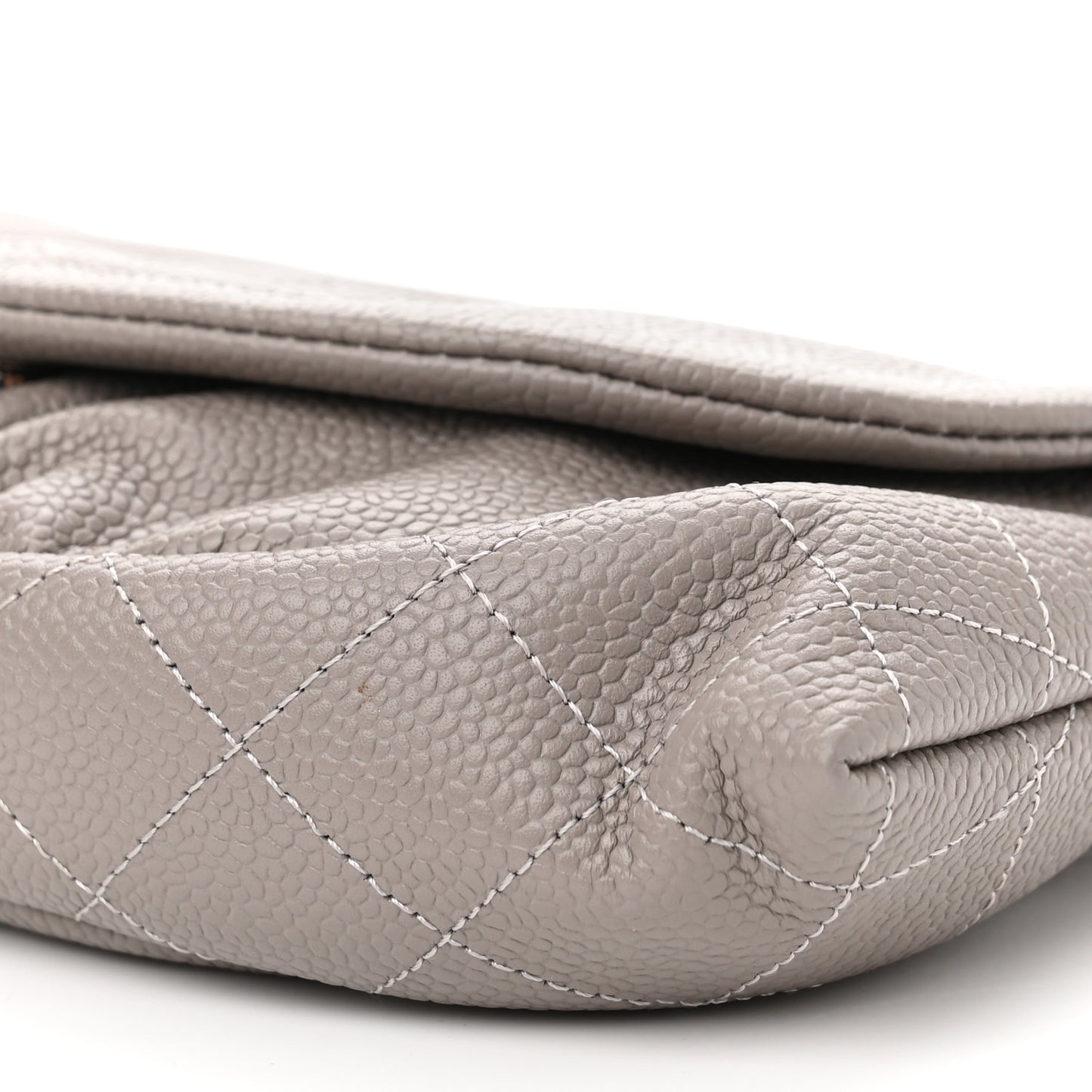 Caviar Half Moon Wallet On Chain WOC Light Grey