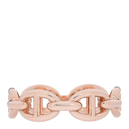 Hermes 18K Rose Gold PM Chaine d'Ancre Enchainee Ring 55 7.25 1 of 7