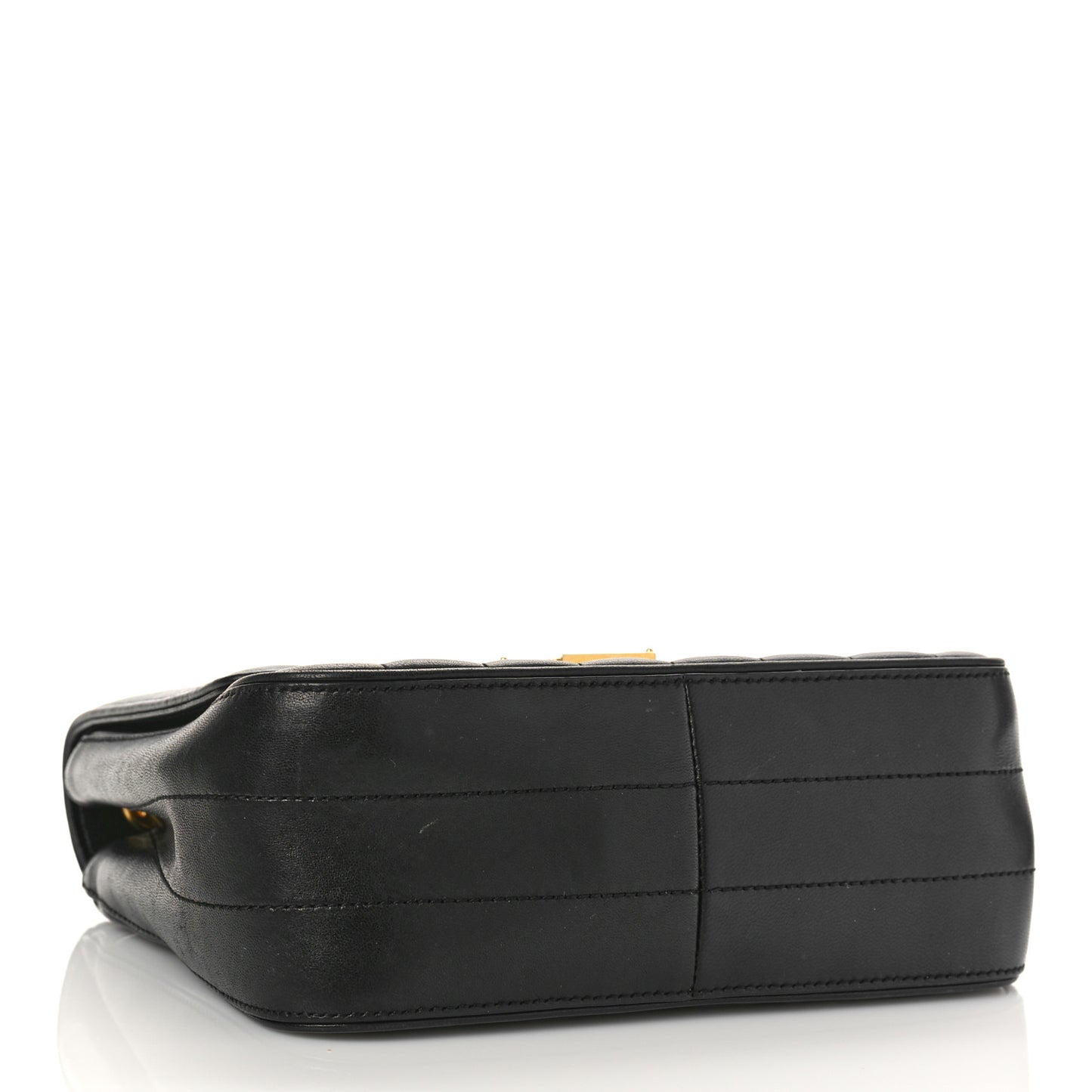 Lambskin Matelasse Monogram Medium Vicky Chain Bag Black