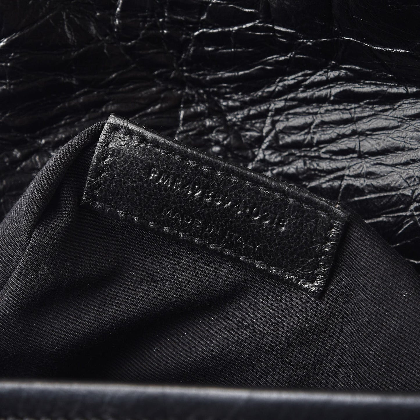 Crinkled Calfskin Matelasse Monogram Medium Niki Chain Satchel Black