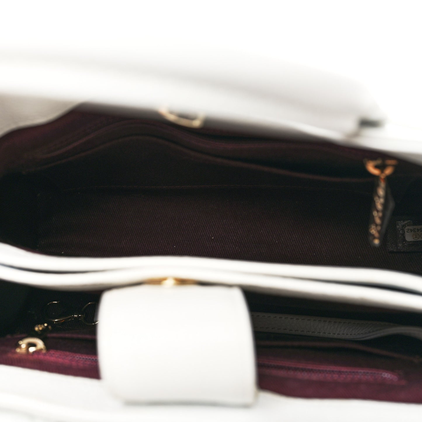 Grained Calfskin Mini Neo Executive Shopper Tote White
