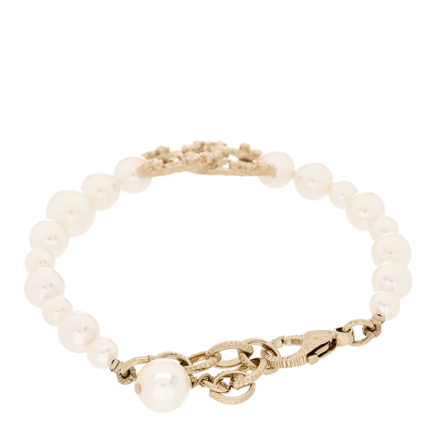 Pearl Crystal CC Camellia Bracelet Gold