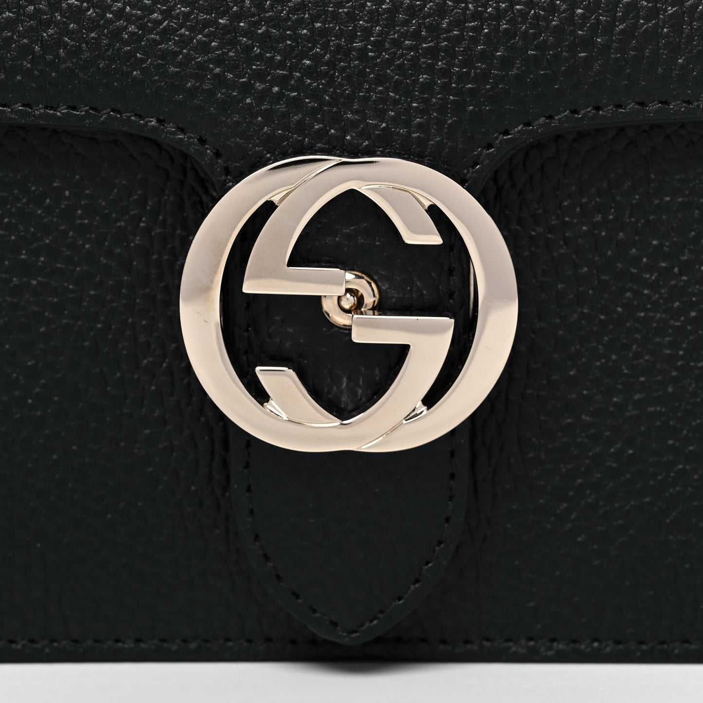 Dollar Calfskin Small Interlocking G Shoulder Bag Black