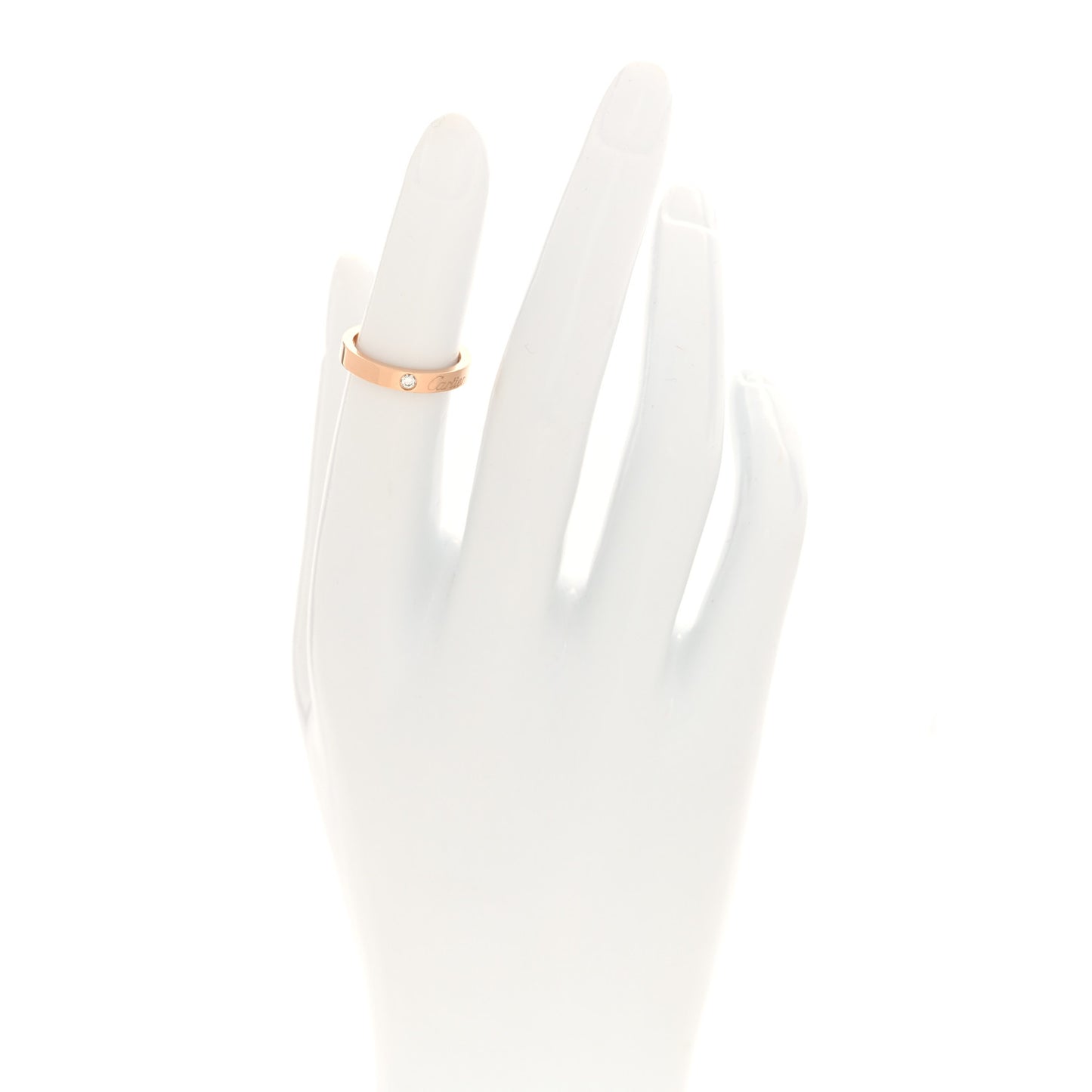 18K Pink Gold Diamond 3mm C De Cartier Wedding Band Ring 47 4