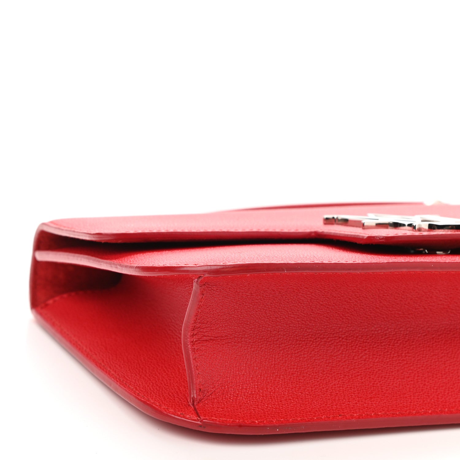 Alexander McQueen Grained Calfskin Medium Insignia Flap China Red 9 of 13