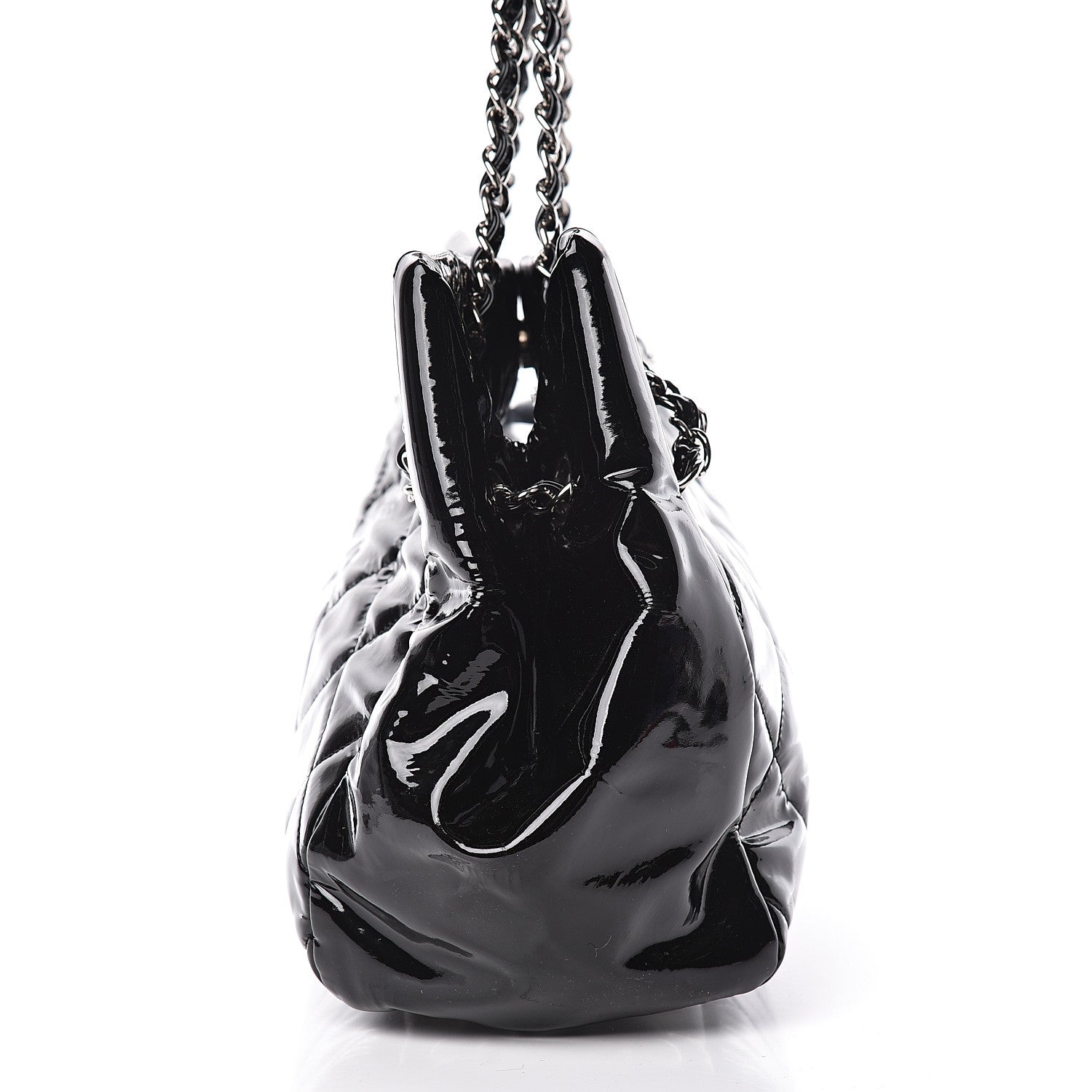 Chanel Patent Quilted Medium Cells Tote Black 8 of 12