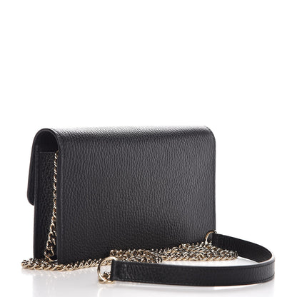 Gucci Dollar Calfskin Interlocking G Chain Wallet Black 3 of 8