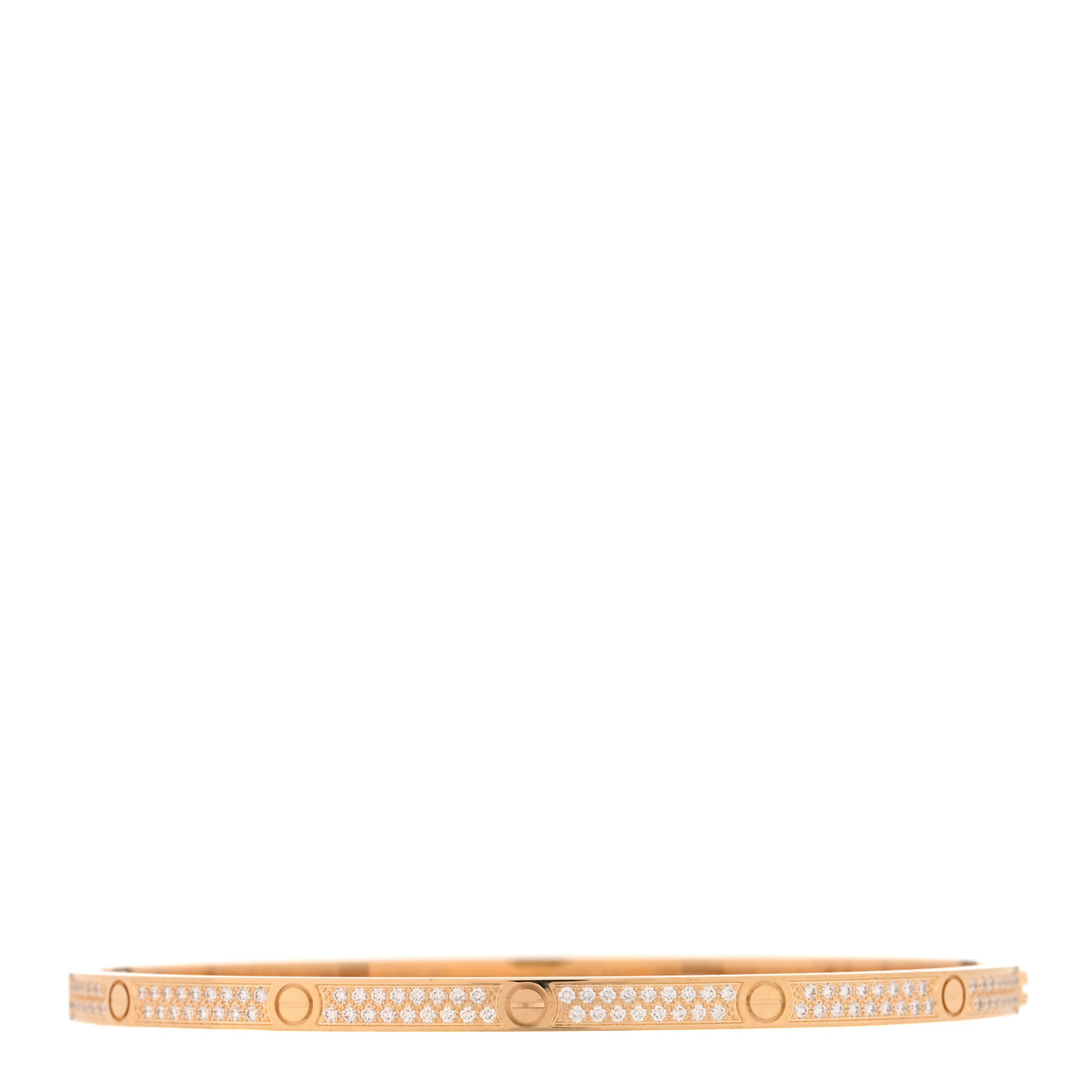 18K Yellow Gold Diamond Small LOVE Paved Bracelet 19