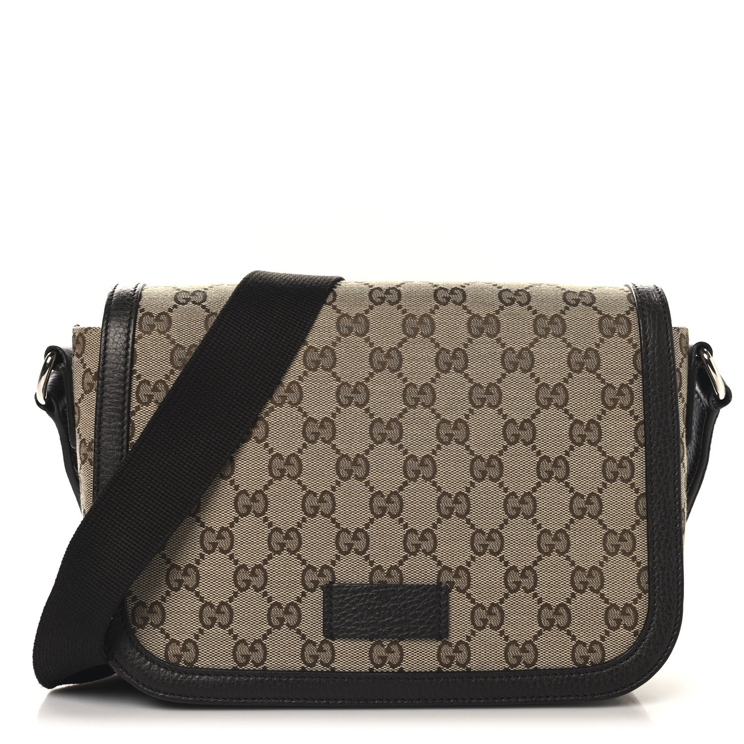 Gucci Monogram Large Flap Messenger Bag Beige Dark Brown 1 of 11