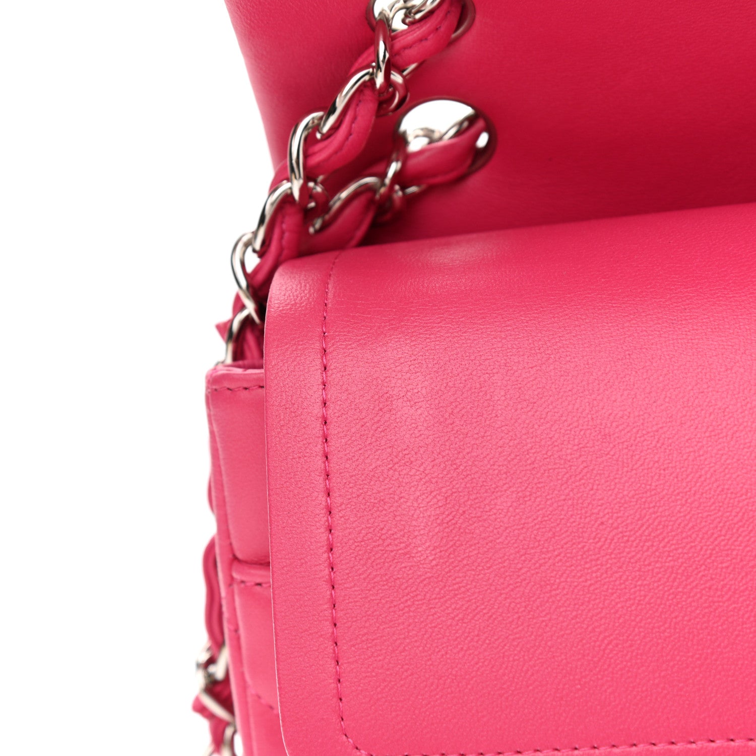 Chanel Lambskin Quilted Jumbo Double Flap Dark Pink 10 of 10