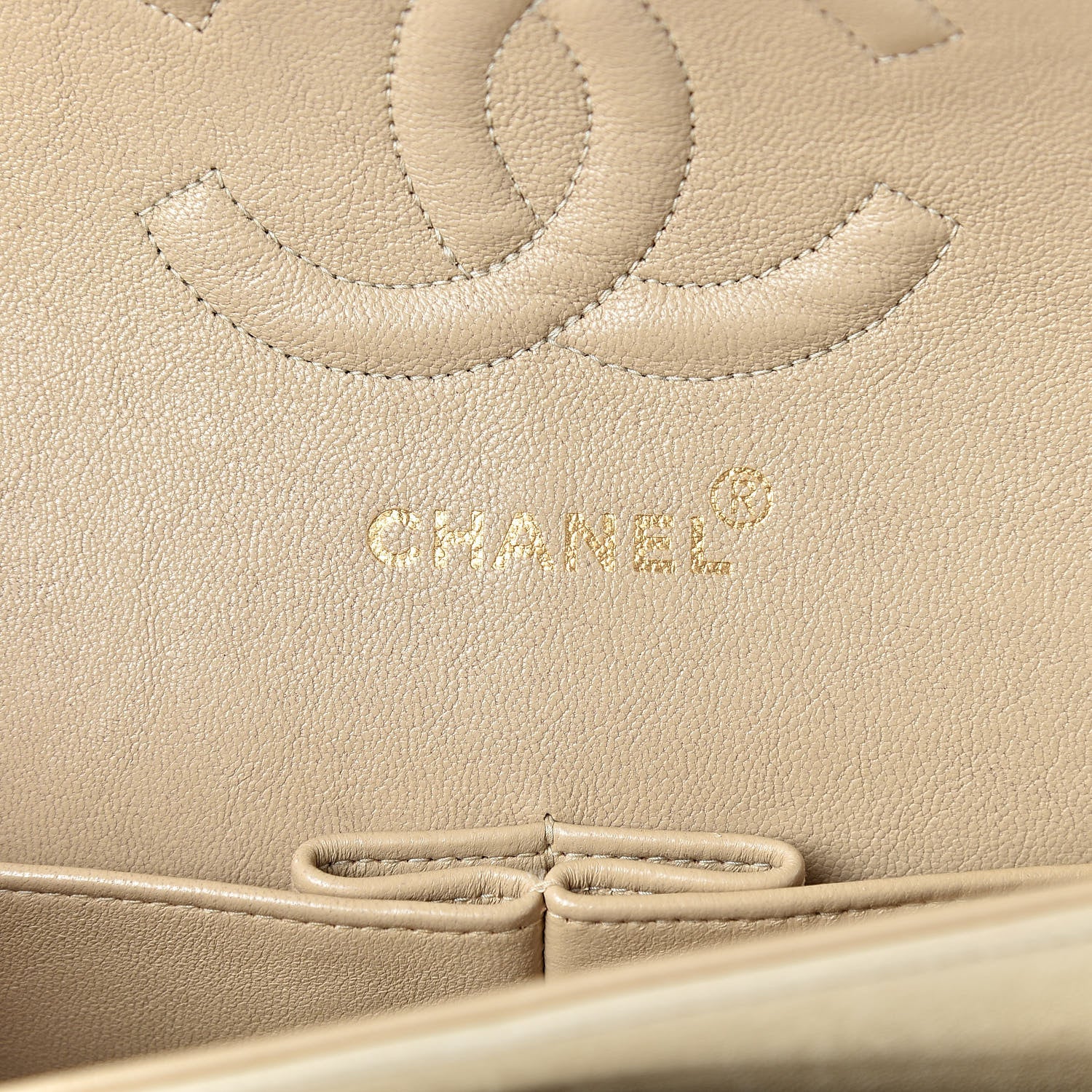 Chanel Lambskin Quilted Medium Double Flap Beige 6 of 15