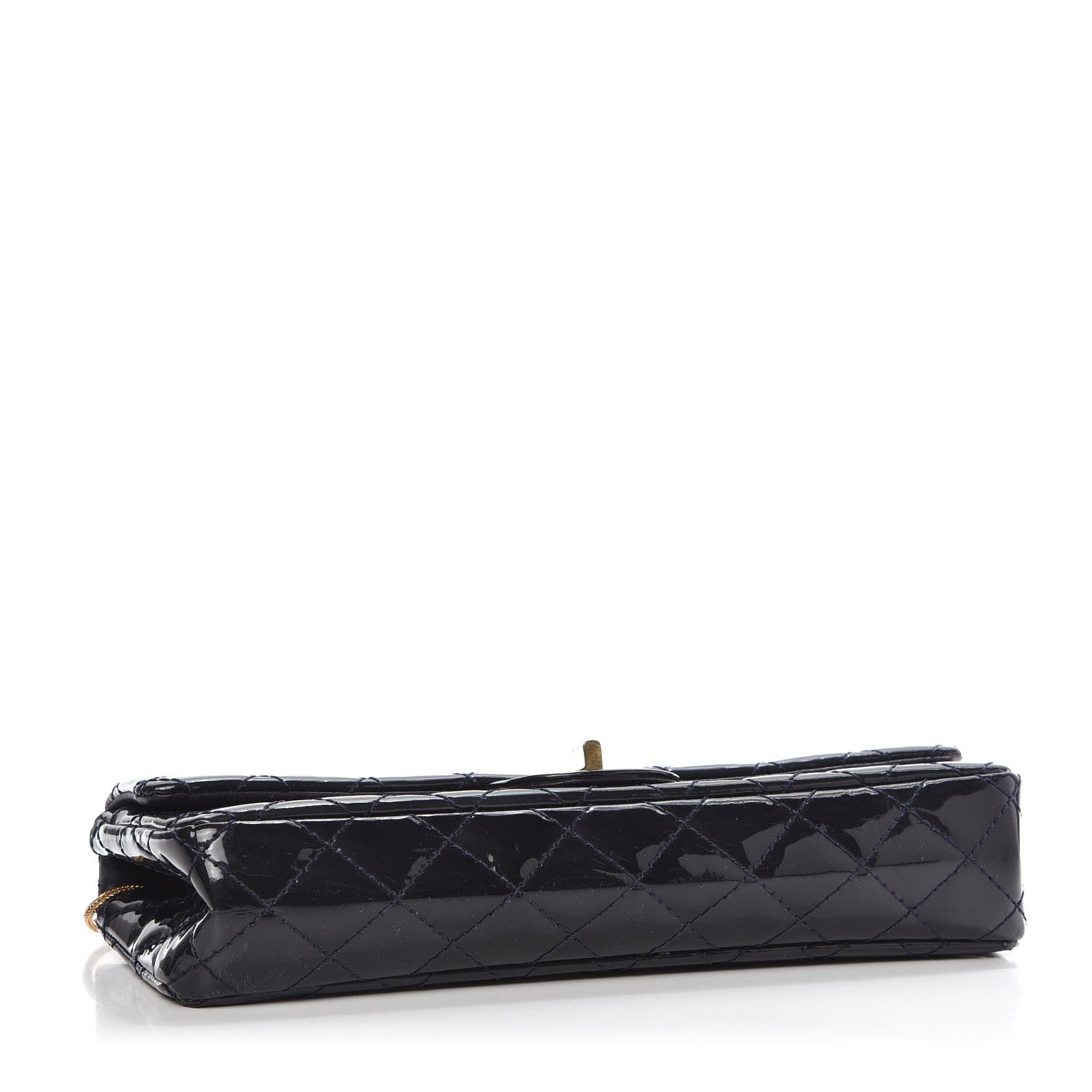 Chanel Patent Quilted 2.55 Reissue East West Clutch Navy Blue 4 of 10