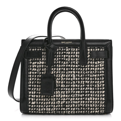 Saint Laurent Tweed Houndstooth Nano Sac De Jour Black 1 of 14