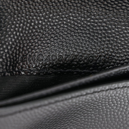 Saint Laurent Grain De Poudre Matelasse Chevron Monogram Compact Zip Around Wallet Black 8 of 11