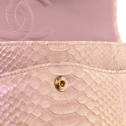 Chanel Metallic Snakeskin Medium Double Flap Pink 14 of 15