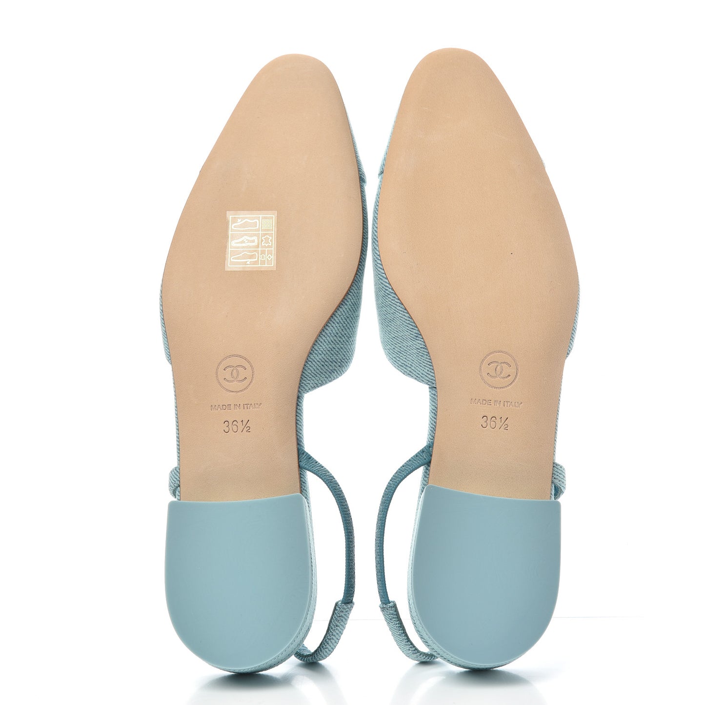 Denim Cap Toe CC Slingback Flats 36.5 Blue