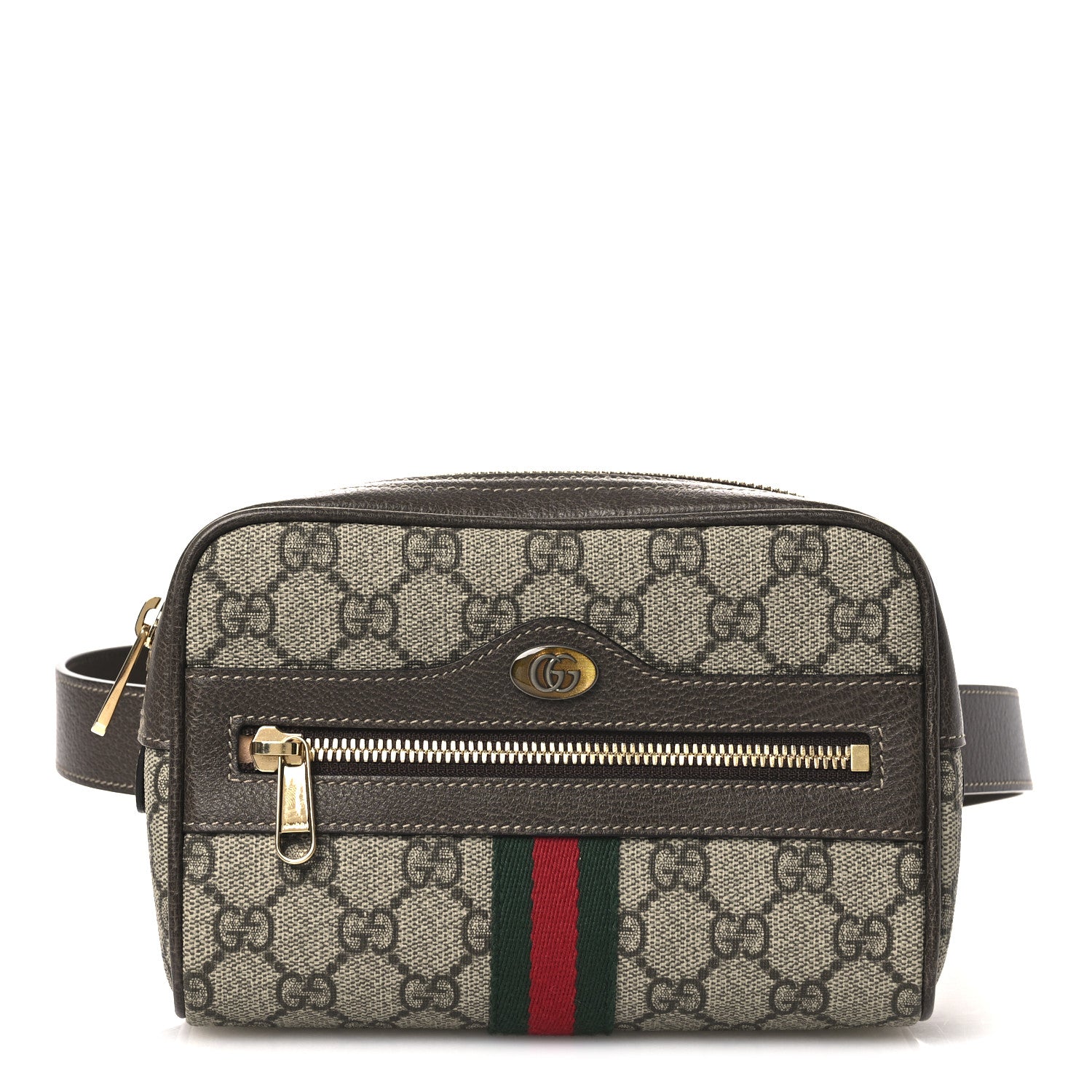 Gucci GG Supreme Monogram Web Small Ophidia Belt Bag 75 30 Dark Brown 1 of 10