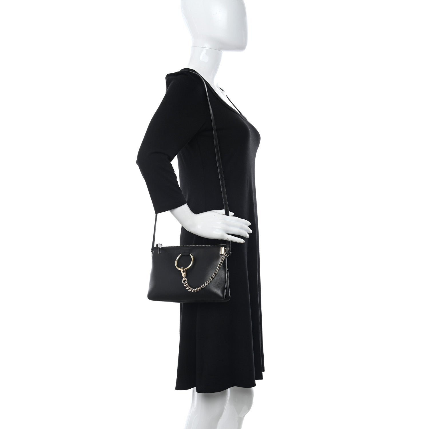 Chloe Supple Lambskin Small Faye Soft Zippered Shoulder Bag Black 2 of 10