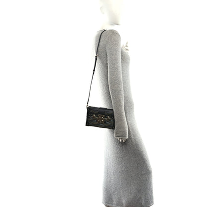 Louis Vuitton Lambskin Malletage Petite Malle Black Beige 2 of 10