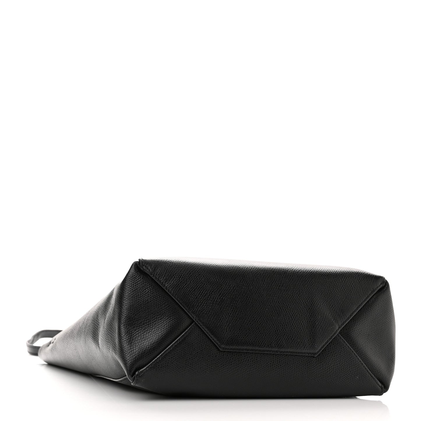 Grained Calfskin Small Vertical Cabas Black