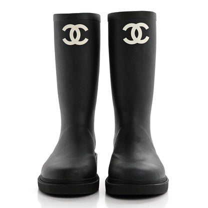Chanel Caoutchouk CC High Boots 38 Black 2 of 8