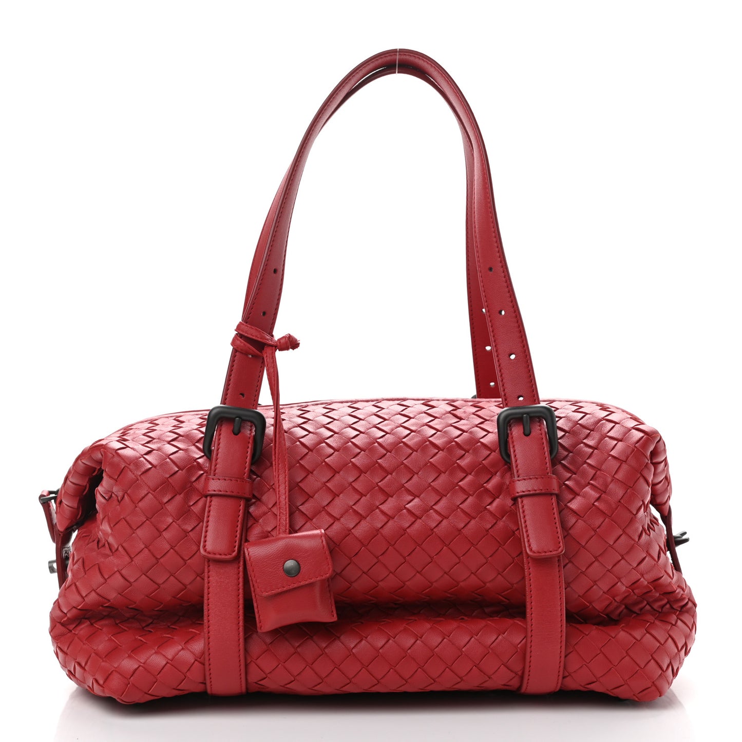Nappa Intrecciato Montaigne Rings Satchel Red