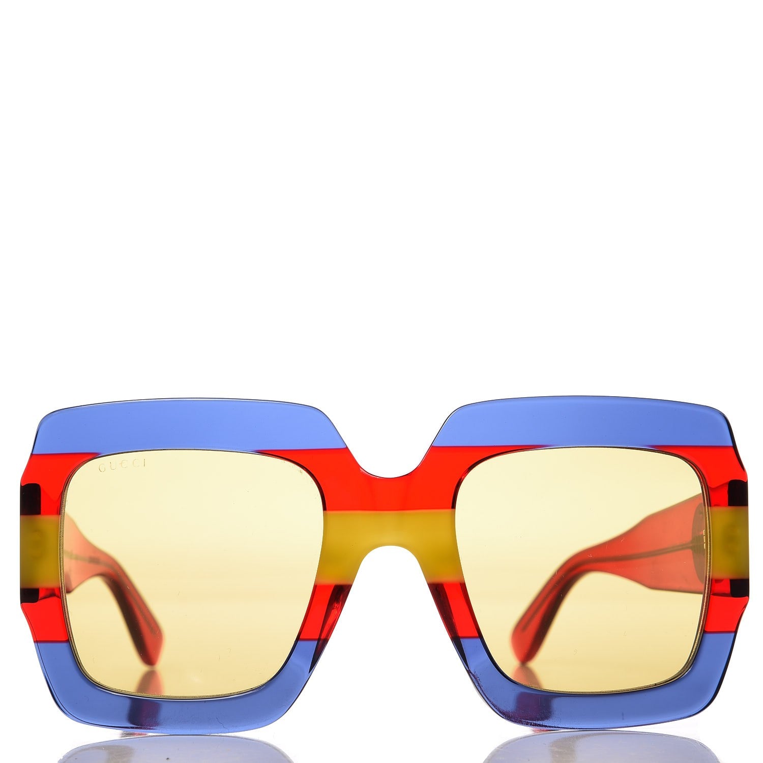 Gucci Square Frame GG0178S Sunglasses Blue Red Yellow 2 of 7