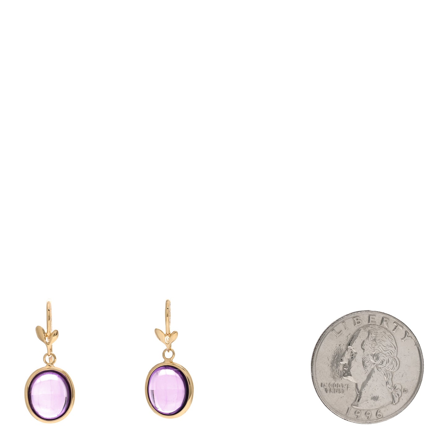 18K Yellow Gold Amethyst Paloma Picasso Olive Leaf Drop Earrings