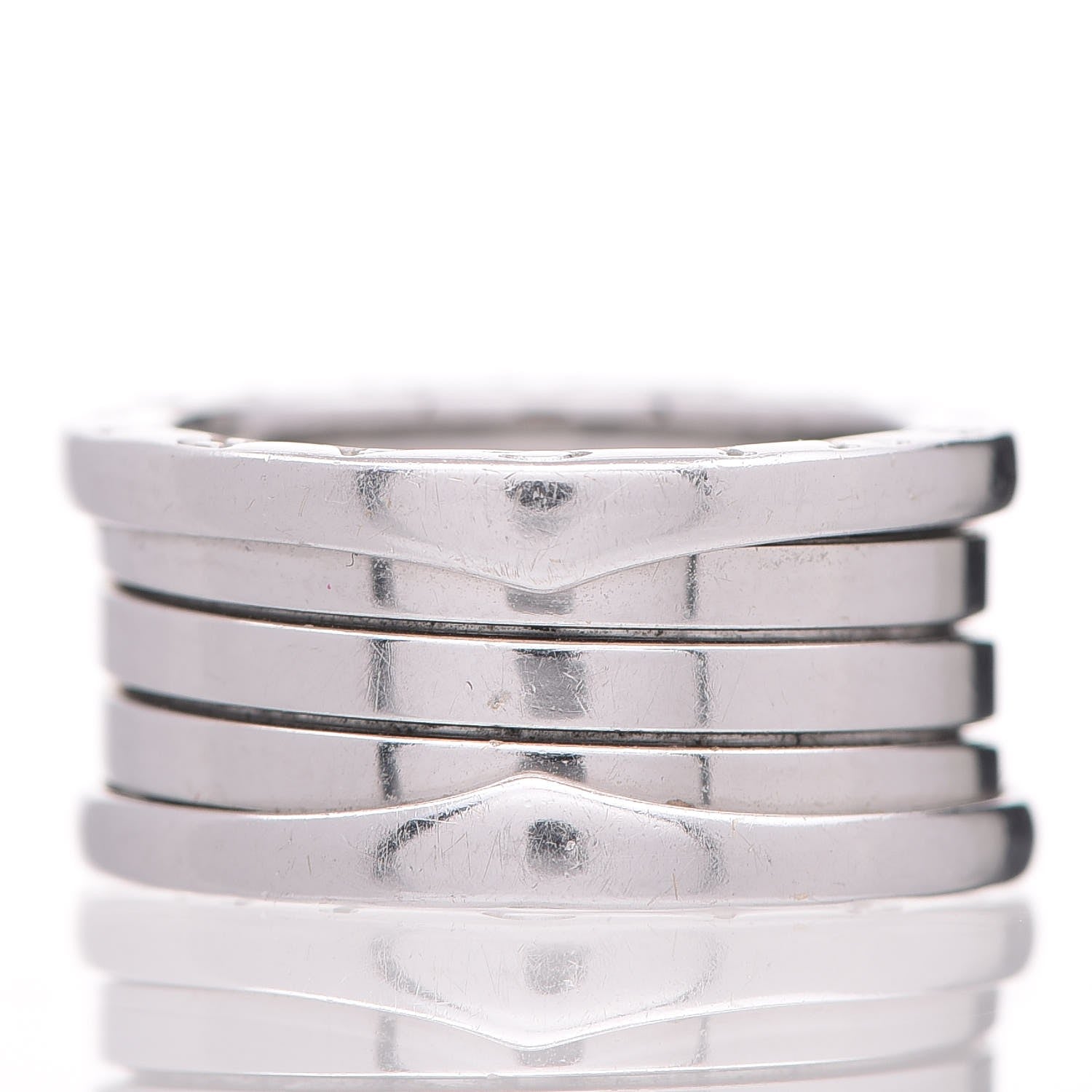 Bulgari 18K White Gold B.Zero1 4 Band Ring 52 6 10 of 12