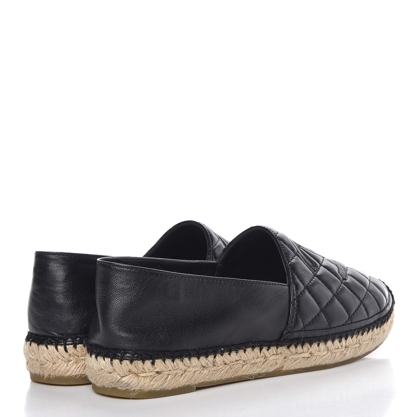 Lambskin Quilted CC Espadrilles 38 Black