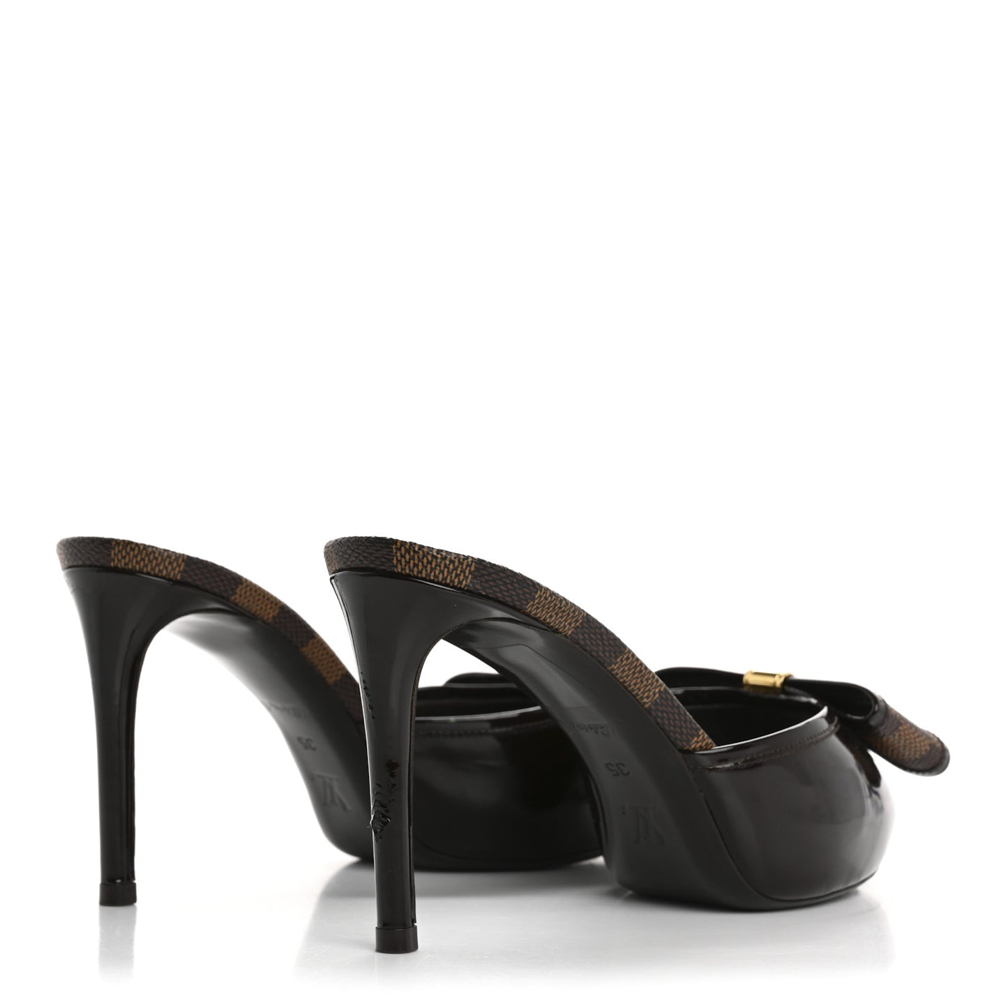Damier Ebene Patent Valentine Mules 35