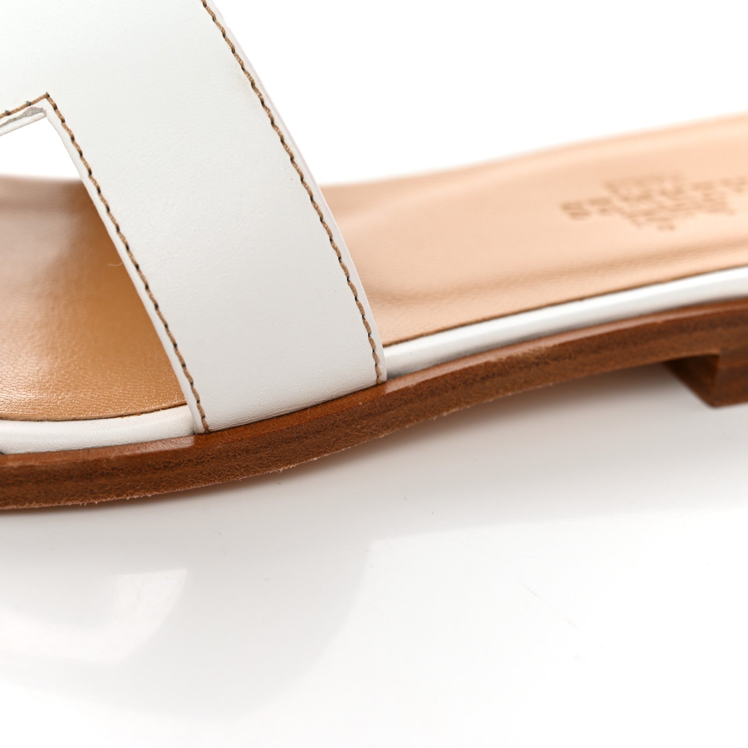 Hermes Box Calfskin Oran Sandals 35.5 White 11 of 14