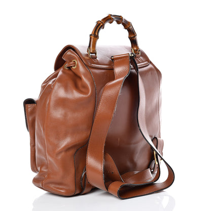 Gucci Calfskin Bamboo Backpack Brown 3 of 27