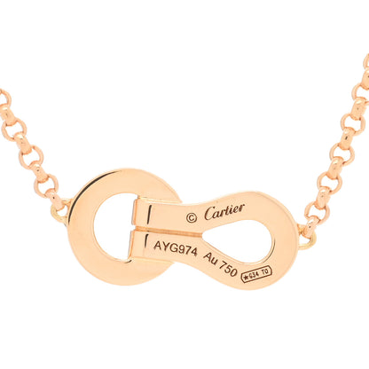 Cartier 18K Pink Gold Diamond Agrafe Paved Pendant Necklace 4 of 4