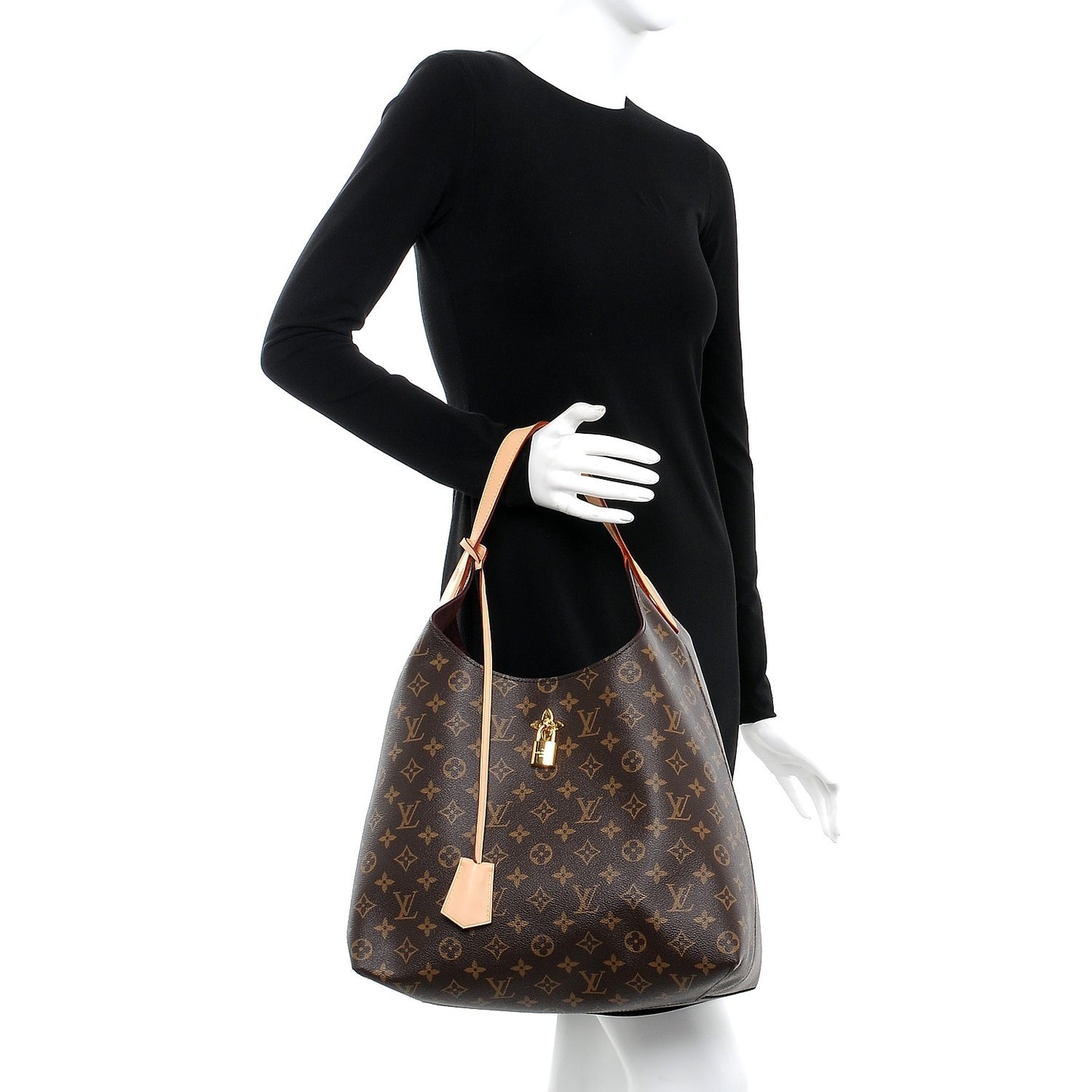 Monogram Flower Hobo Beige