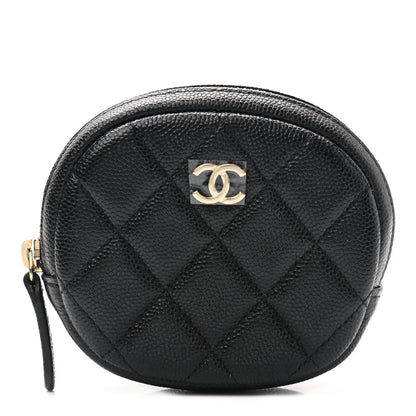 Chanel Caviar Quilted Zip Around Classic Coin Purse Black 1 of 8