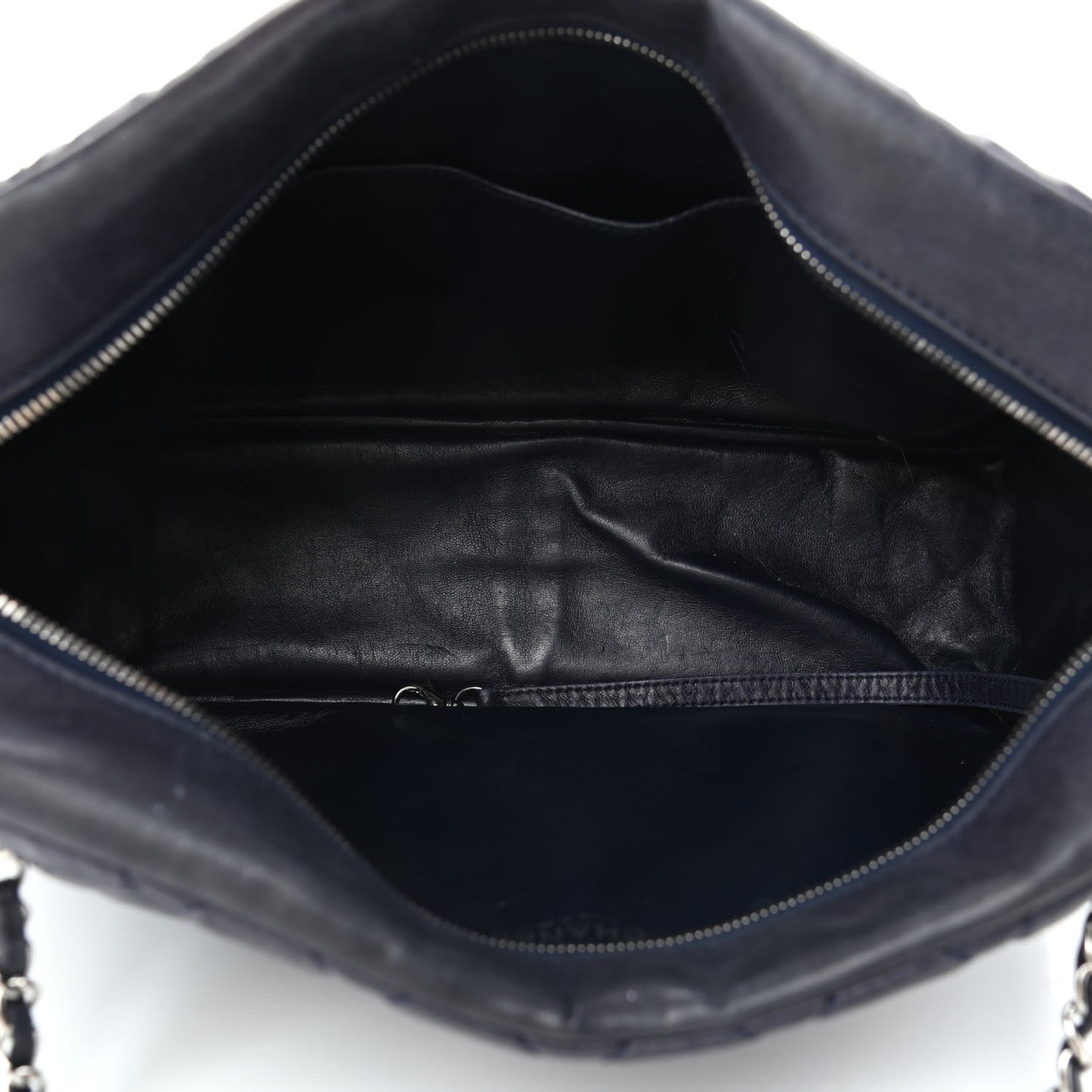 Lambskin Quilted Medium Camera Case Dark Navy Blue