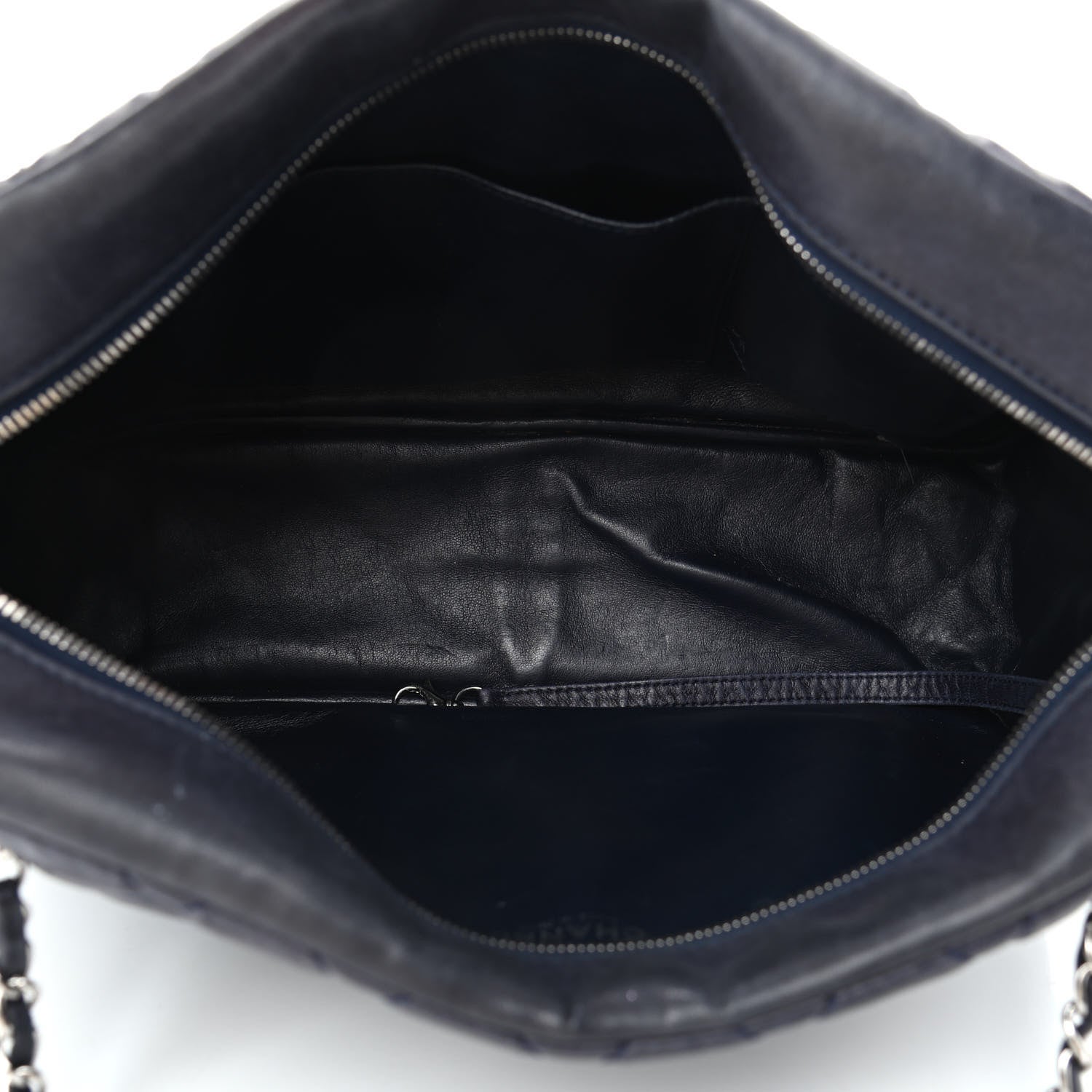 Chanel Lambskin Quilted Medium Camera Case Dark Navy Blue 4 of 8