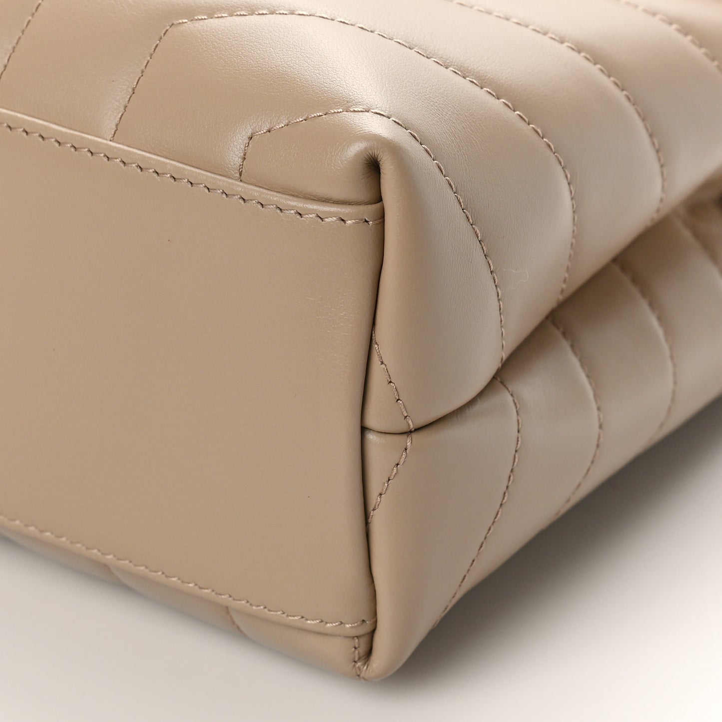 Calfskin Y Quilted Monogram Small Loulou Chain Satchel Dark Beige