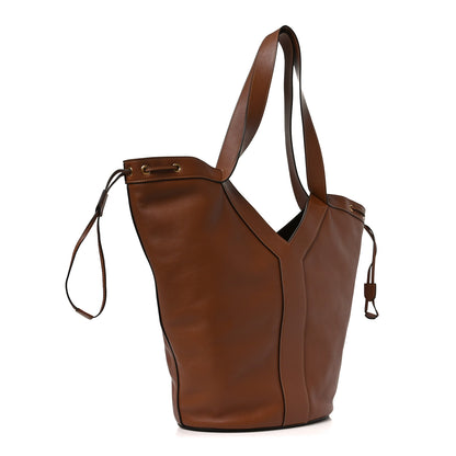 Saint Laurent Santorini Lux Calfskin Y Drawstring Tote Brick 3 of 10