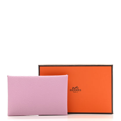 Hermes Chevre Mysore Calvi Card Case Mauve Sylvestre 8 of 8