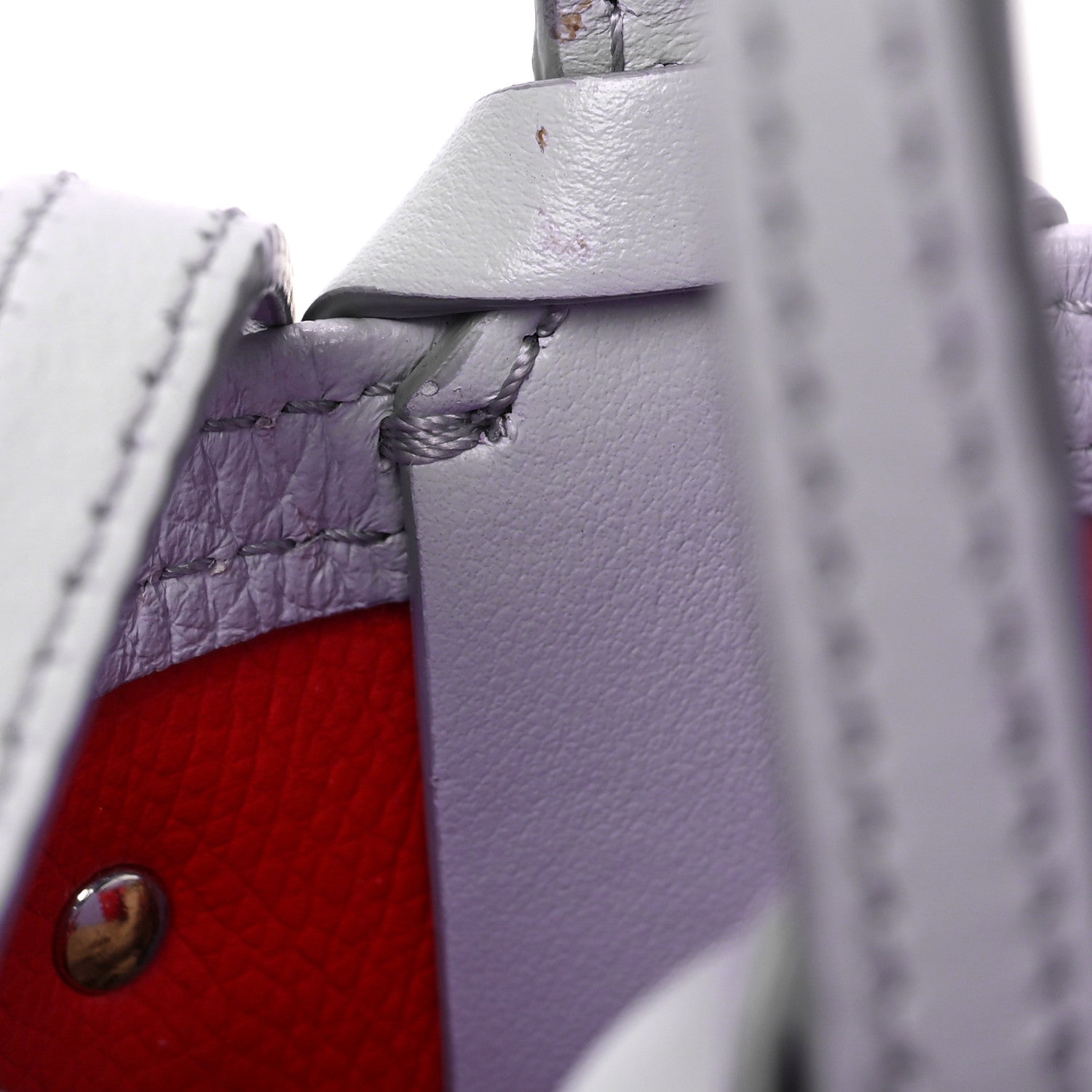 Christian Louboutin Calfskin Empire Spike Studded Mini North South Cabata Tote Lilac Smoke 9 of 9