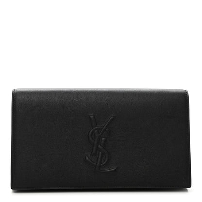 Saint Laurent Calfskin Monogram Large Belle De Jour Clutch Black 1 of 5