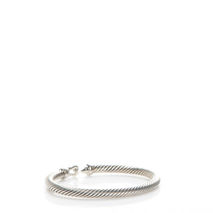 David Yurman Sterling Silver Diamond 5mm Cable Buckle Bracelet 3 of 6
