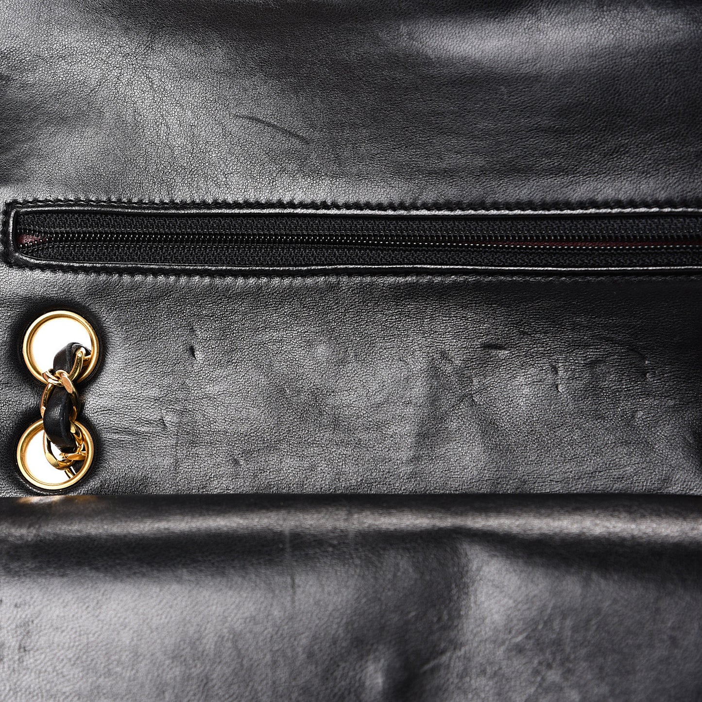 Lambskin Quilted Small Double Flap Black