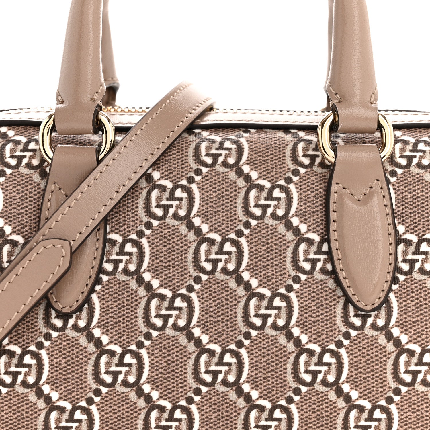 Gucci GG Shadow Monogram Super Mini Ophidia Top Handle Bowler Bag Taupe 8 of 11