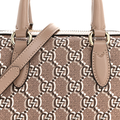 Gucci GG Shadow Monogram Super Mini Ophidia Top Handle Bowler Bag Taupe 8 of 11