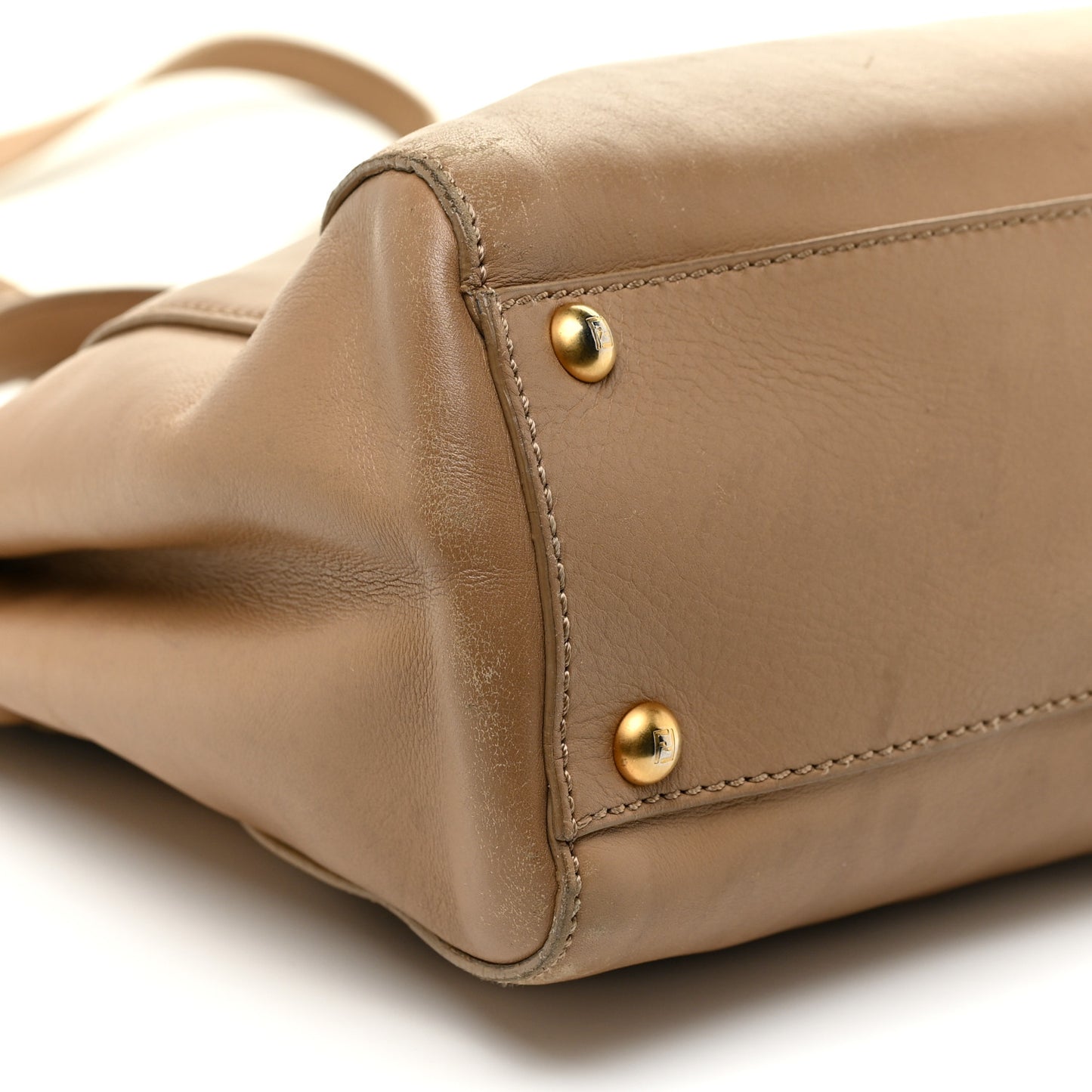 Calfskin Medium Peekaboo Iconic Satchel Tan