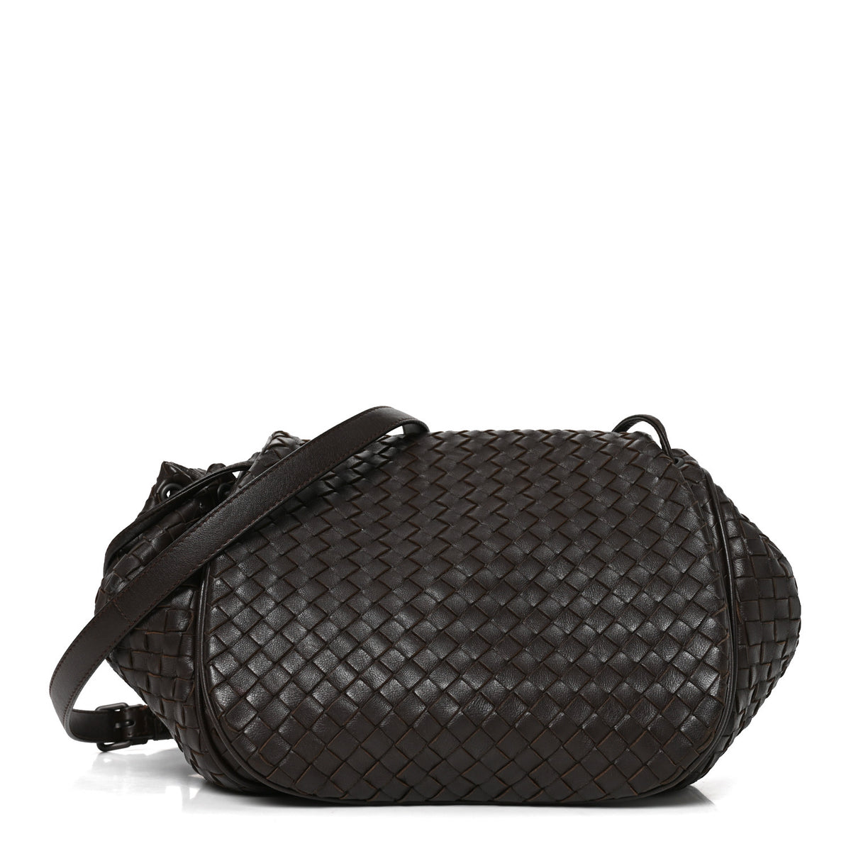 Bottega Veneta Nappa Intrecciato Messenger Bag Ebano 1 of 12