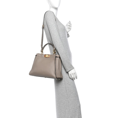 Fendi Vitello Seta Plexiglass Tortoise Medium Peekaboo Iconic Satchel  Tortora 2 of 9